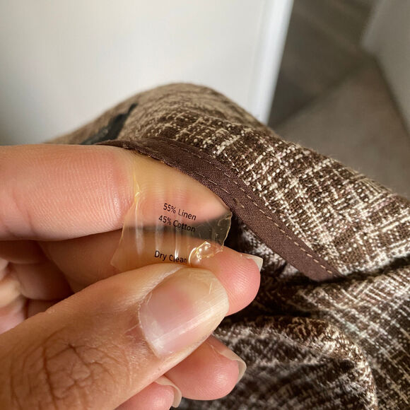 Talbots Womens Linen Pants 10 Brown Tapered Capri Coastal Lagenlook Minimalist - Picture 3 of 4